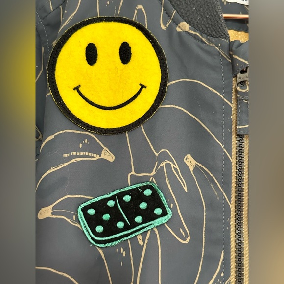 {Indikidual} Banana Print Patch Bomber Jacket ๐ - Size 7-9Y - Picture 5 of 16